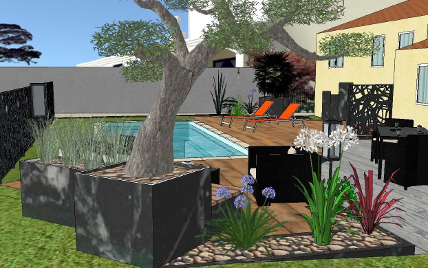 Réalisation jardin en 3D